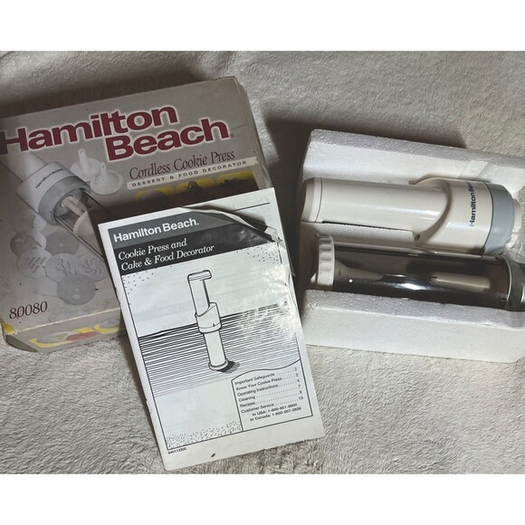 Hamilton Beach 80080 Cordless Cookie Press Dessert & Food Decorator New Open Box - Picture 1 of 9